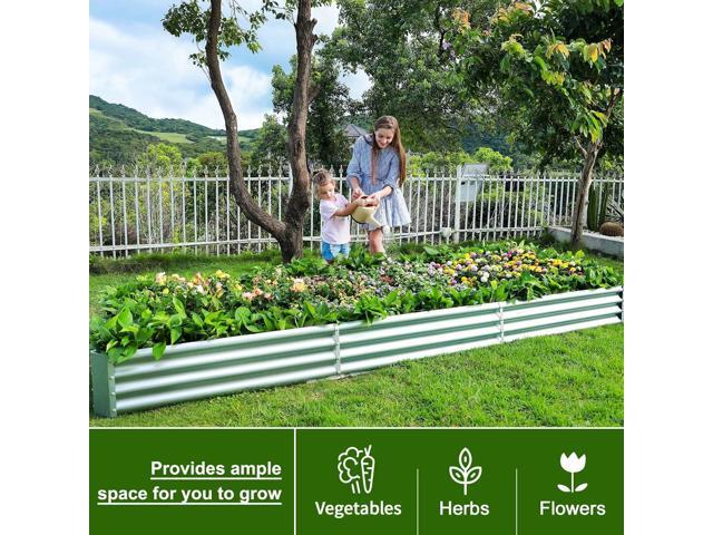 Land Guard 12×4×1ft Galvanized Raised Garden Bed Kit for Vegetables, Galvanized Super Large Metal Planter Raised Garden Boxes Outdoor(359 Gallon...