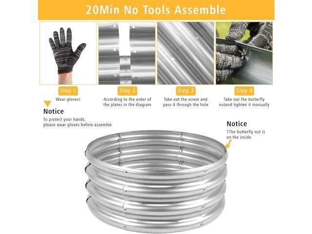 Garden Galvanized Raised Garden Bed Kit - Metal Planter Boxes for Vegetables/Herbs/Flowers, Heavy-Duty Steel Outdoor Garden Box with Reinforced...