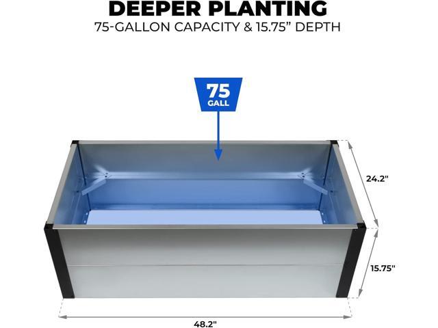 Outland Living Galvanized Metal Raised Garden Bed for Gardening with Aluminum Corner Brackets - Planter Box for Outdoor Plants, Vegetables, Herbs,...