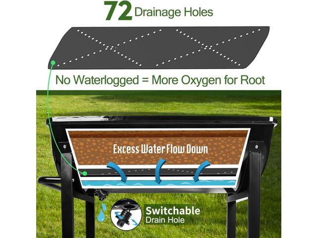 Aveyas Metal Raised Planter Box on Wheels with Gardening Kit, Elevated, Mobile Garden Bed Cart with Legs -Compatible with Indoor & Outdoor Patio,...