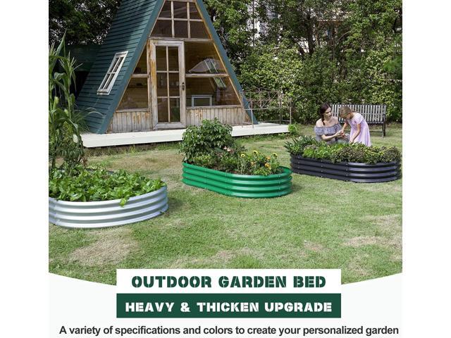 Land Guard 2Pcs Galvanized Steel Raised Garden Bed,8 x 4 x 1 ft Large Metal Raised Planter Beds, Aluminum Raised Garden Bed for Vegetables, 8 x 4 x...