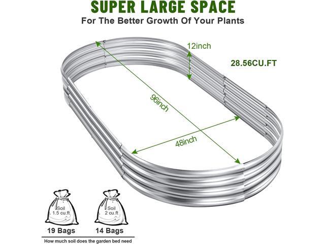 Land Guard 2Pcs Galvanized Steel Raised Garden Bed,8 x 4 x 1 ft Large Metal Raised Planter Beds, Aluminum Raised Garden Bed for Vegetables, 8 x 4 x...