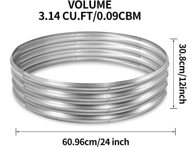 Land Guard Galvanized Raised Garden Bed Kit, Galvanized Planter Raised Garden Boxes Outdoor, Round Large Metal Raised Garden Beds for Vegetables