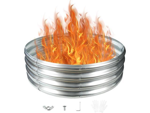 Durable Round Galvanized Steel Raised Garden Bed for Planting,Round Galvanized Steel Fire Ring/Fir Pit 36-Inch for Outdoor- 3×3×1FT,0.8MM Thick (36...