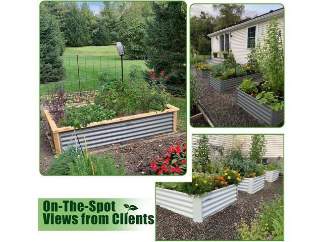 A ANLEOLIFE 8X4X1.5ft Galvanized Raised Garden Bed Kit, Rectangular Large Metal Deep Root Planters for Outdoor Plants Vegetables Flowers Herb, 359...