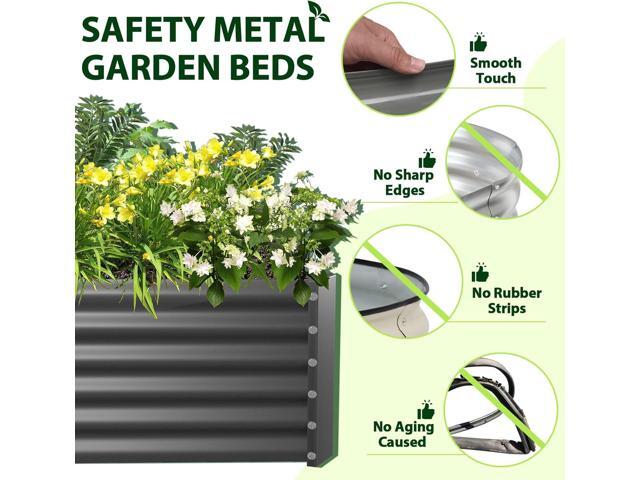 A ANLEOLIFE 8X4X1.5ft Galvanized Raised Garden Bed Kit, Rectangular Large Metal Deep Root Planters for Outdoor Plants Vegetables Flowers Herb, 359...