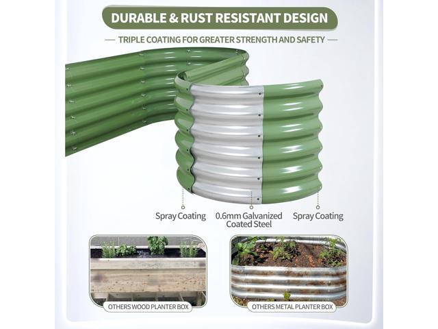 Galvanized Raised Garden Bed Outdoor- Raised Beds for Gardening Metal Planter Box, Steel Raised Garden Bed Kit with Safety Edging and Gloves for...