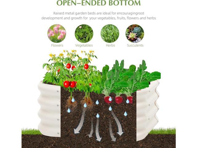 2-Pack 2x1ft Galvanized Raised Garden Bed, Outdoor Planter Bed, Metal Planter Box for Gardening and Planting