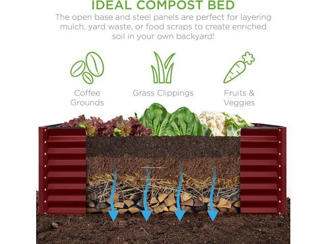 Best Choice Products 6x3x2ft Outdoor Metal Raised Garden Bed, Deep Root Box Planter for Vegetables, Flowers, Herbs, and Succulents w/ 269 Gallon...