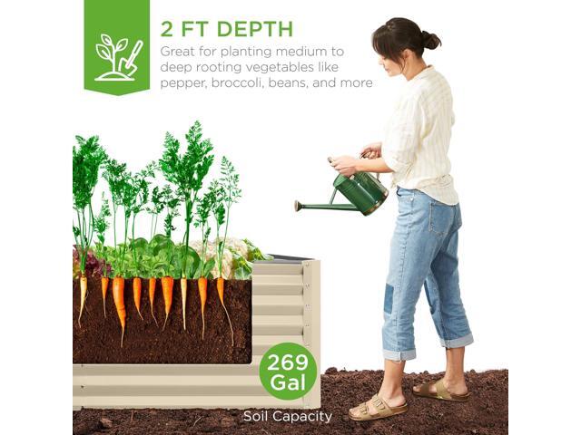 Best Choice Products 6x3x2ft Outdoor Metal Raised Garden Bed, Deep Root Box Planter for Vegetables, Flowers, Herbs, and Succulents w/ 269 Gallon...