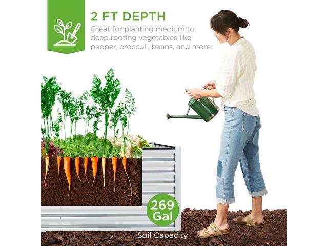 Best Choice Products 6x3x2ft Outdoor Metal Raised Garden Bed, Deep Root Box Planter for Vegetables, Flowers, Herbs, and Succulents w/ 269 Gallon...