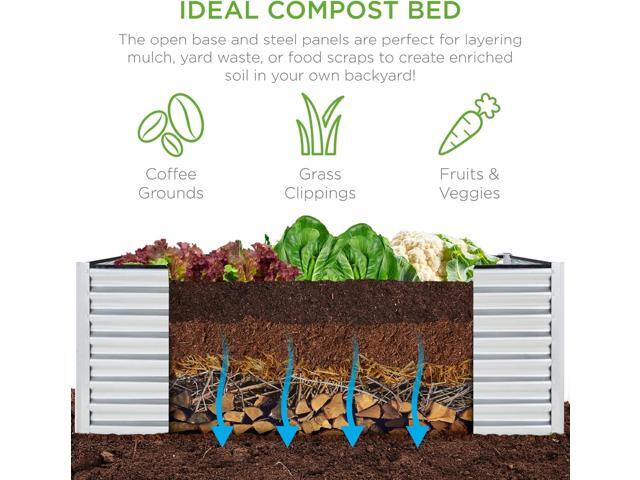 Best Choice Products 6x3x2ft Outdoor Metal Raised Garden Bed, Deep Root Box Planter for Vegetables, Flowers, Herbs, and Succulents w/ 269 Gallon...