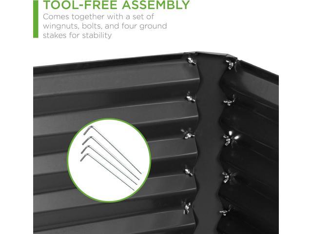 Best Choice Products 8x4x2ft Outdoor Metal Raised Garden Bed, Deep Root Planter Box for Vegetables, Flowers, Herbs, and Succulents w/ 478 Gallon...
