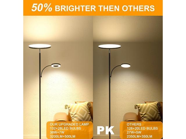 Floor Lamp, Upgraded 42W 4000LM Super Bright LED Floor Lamp for Living Room Bedroom, Dimmable Standing Reading Floor Lamps with Remote & Touch Control