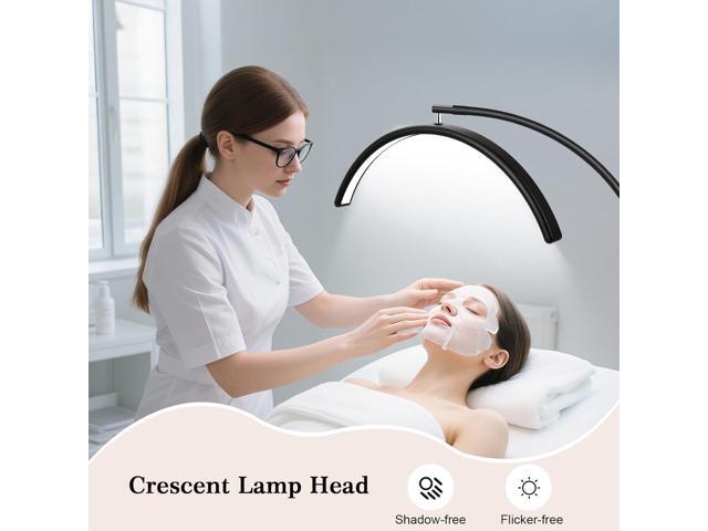 Half Moon Lash Light for Eyelash Extensions & Estheticians, Dimmable LED Lash Lamp with Flexible Gooseneck, Shadow-Free Moon Light for Lash Tech,...