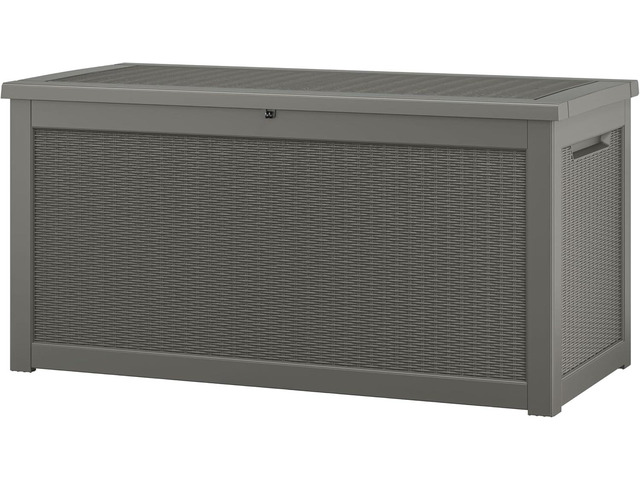 NUNU LAB 300 Gallon Outdoor Storage Box,Resin Large Sturdy Deck Box, Backyard Outside Storage Box Waterproof with Double Wall Panels,Package...