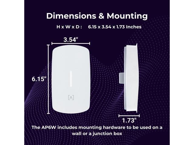 AP6W Wall Mounted PoE Pass Through WiFi 6 Access Point Seamless Roaming 3 Gbps Dual Band Content Filtering IP54 Rated Real-Time Network...