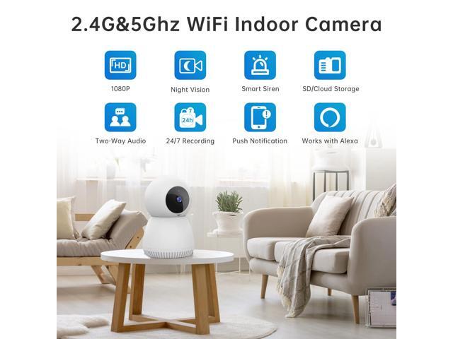 NoahTec Indoor Camera,1080P Pet Camera Baby Monitor with AI Motion Detection, 2-Way Talk, Night Vision, Siren, Compatible with Alexa