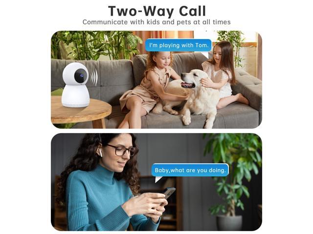 NoahTec Indoor Camera,1080P Pet Camera Baby Monitor with AI Motion Detection, 2-Way Talk, Night Vision, Siren, Compatible with Alexa