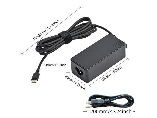 Dgkeyh Suitable for Lenovo HP Asus Acer Dell and other 45W Type-C laptop charger Adapter 5V3A 9V3A 12V3A 15V3A 20V2.25A Interface USB-C Type-C...