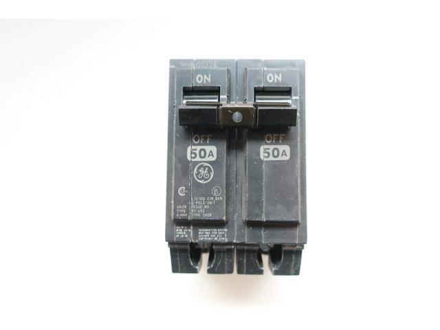 GE THQB2150 Miniature Circuit Breaker, THQB Series, 50A, 2 Pole, 120/240V AC,