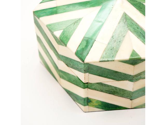 ExpoBazaar Zigzag Pattern Hexagon Shape Storage box/Decorative Box-6.5X6.5X3'