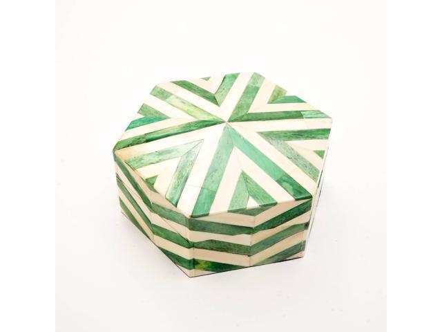 ExpoBazaar Zigzag Pattern Hexagon Shape Storage box/Decorative Box-6.5X6.5X3'