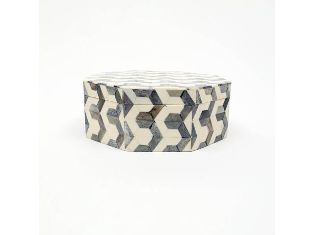 ExpoBazaar U Pattern Hexagon Shape Storage box/Decorative Box-7.5X7.5X3'