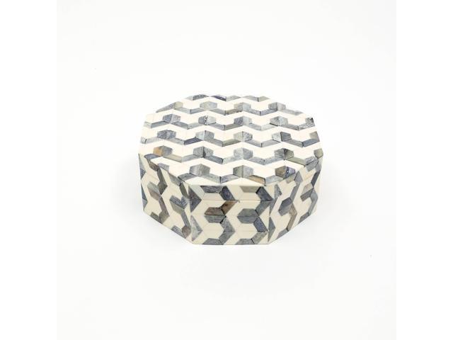 ExpoBazaar U Pattern Hexagon Shape Storage box/Decorative Box-7.5X7.5X3'