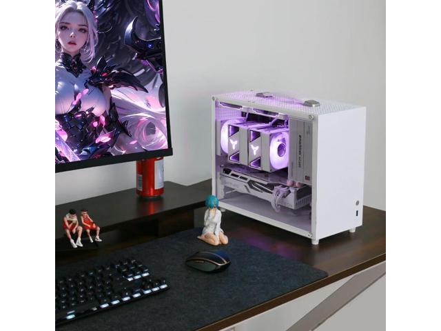 Gintol A600 micro atx case/mini itx case computer case small chassis, portable, side-transparent glass, supports ATX power supply, 328mm graphics...