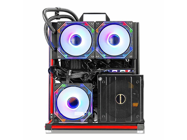 Open MATX/ATX/ITX computer case rack aluminum alloy supports ATX power supply, creative personality, desktop computer assembly, computer host DIY...