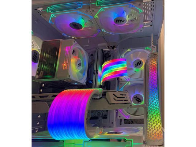Desktop assembled computer host neon line god light synchronous motherboard 24Pin decorative strip ARGB light strip 8Pin graphics card ARGB god...
