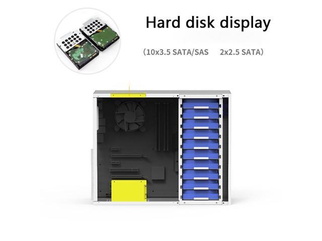 B10 10 bay nas case mini itx/micro atx/ATX pccomputer Case hot swap chassis supports ATXpower supply. ATX motherboard. full height PCleAlO storage...