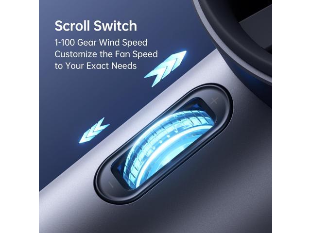 JISULIFE Handheld Fan: USB Rechargeable Fan with 5000mAh Battery, 3-15 Hours of Cooling Time, 1-100 Adjustable Speeds, Brushless Motor, Digital...
