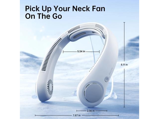 JISULIFE Portable Neck Fan 5000mAh Rechargeable with Necksupport, 5 Speeds Cooling Hands-Free Fan for Indoor Outdoor