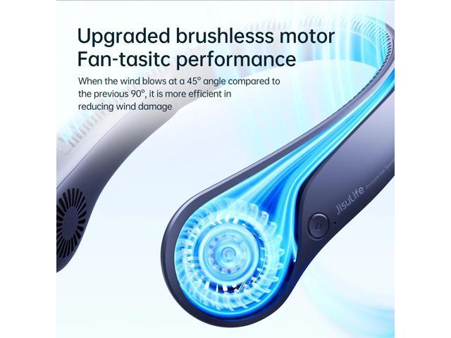 JISULIFE Neck Fan5-Speed Rechargeable 4000mAh, Adjustable Wearable Cooler for Indoor/Outdoor