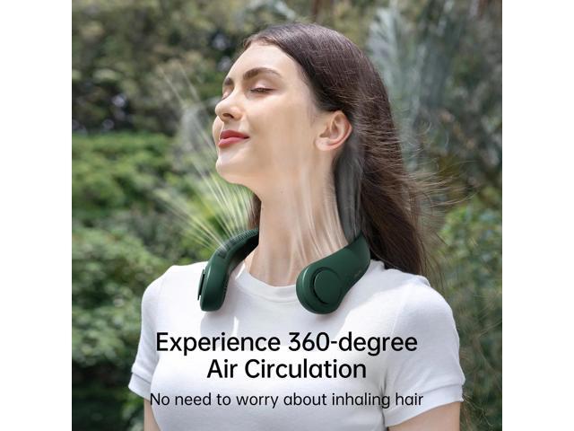 JISULIFE Neck Fan5-Speed Rechargeable 4000mAh, Adjustable Wearable Cooler for Indoor/Outdoor