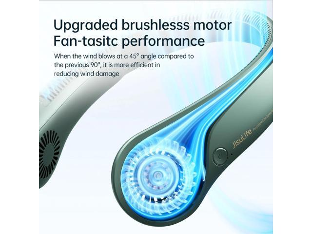 JISULIFE Neck Fan5-Speed Rechargeable 4000mAh, Adjustable Wearable Cooler for Indoor/Outdoor
