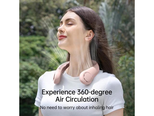 JISULIFE Neck Fan5-Speed Rechargeable 4000mAh, Adjustable Wearable Cooler for Indoor/Outdoor