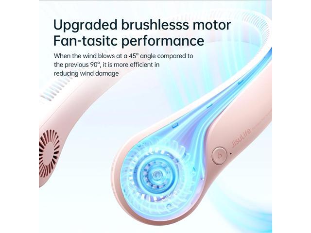 JISULIFE Neck Fan5-Speed Rechargeable 4000mAh, Adjustable Wearable Cooler for Indoor/Outdoor