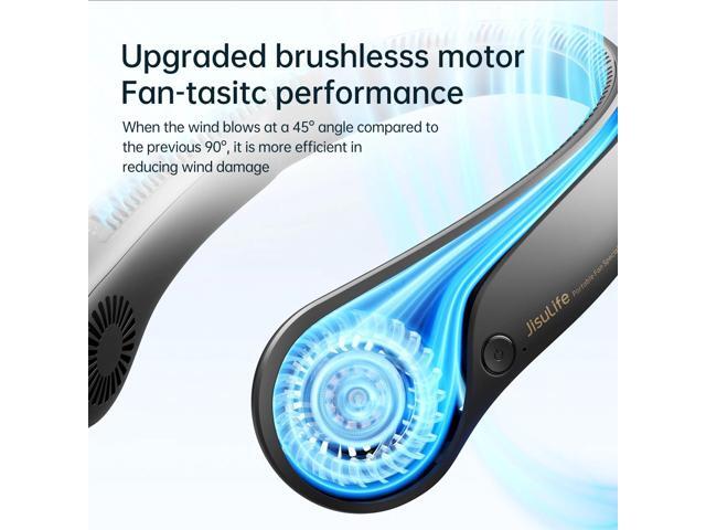 JISULIFE Neck Fan5-Speed Rechargeable 4000mAh, Adjustable Wearable Cooler for Indoor/Outdoor