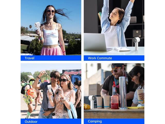 JISULIFE Portable Handheld Fan, Powerful Turbo Mini Fan [22Hrs Max Cooling], Power Display, 5 Speeds Rechargeable for Travel, Summer, Gifts for...