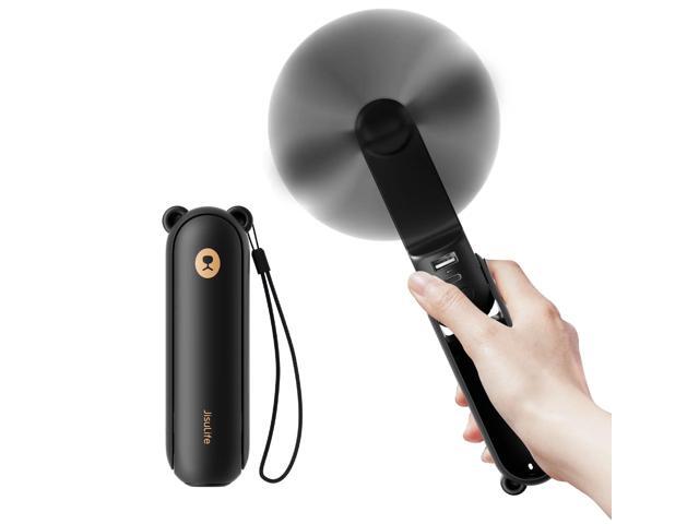 JISULIFE Portable Fan, Foldable Pocket Fan with 4500 mAh Battery, Flashlight, 3 Speeds for Travel