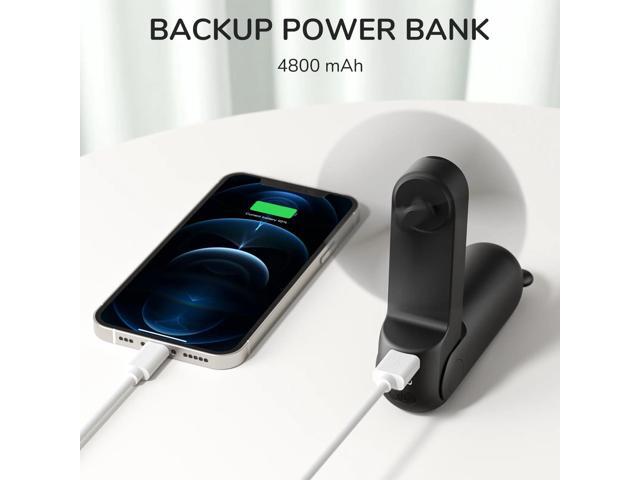 JISULIFE Portable Fan, Foldable Pocket Fan with 4500 mAh Battery, Flashlight, 3 Speeds for Travel