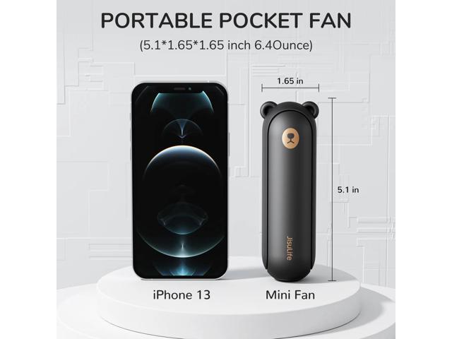 JISULIFE Portable Fan, Foldable Pocket Fan with 4500 mAh Battery, Flashlight, 3 Speeds for Travel