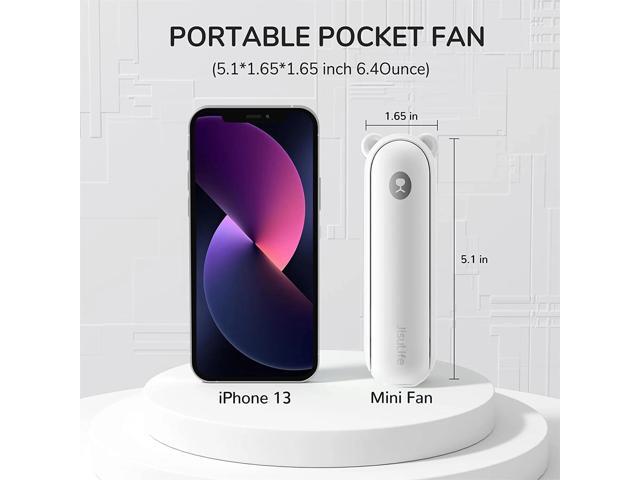 JISULIFE Portable Fan, Foldable Pocket Fan with 4500 mAh Battery, Flashlight, 3 Speeds for Travel