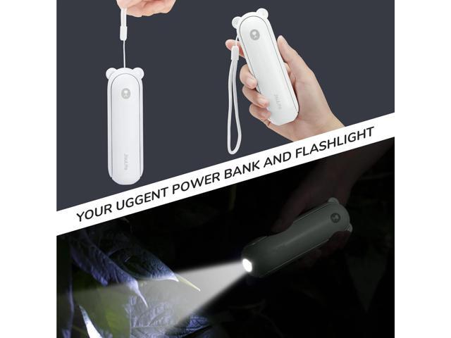 JISULIFE Portable Fan, Foldable Pocket Fan with 4500 mAh Battery, Flashlight, 3 Speeds for Travel