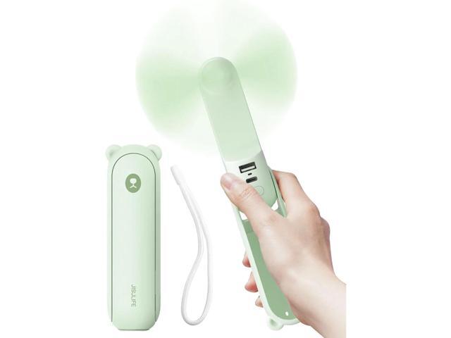 JISULIFE Portable Fan, Foldable Pocket Fan with 4500 mAh Battery, Flashlight, 3 Speeds for Travel