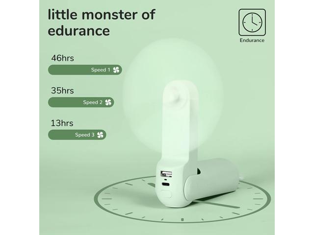 JISULIFE Portable Fan, Foldable Pocket Fan with 4500 mAh Battery, Flashlight, 3 Speeds for Travel
