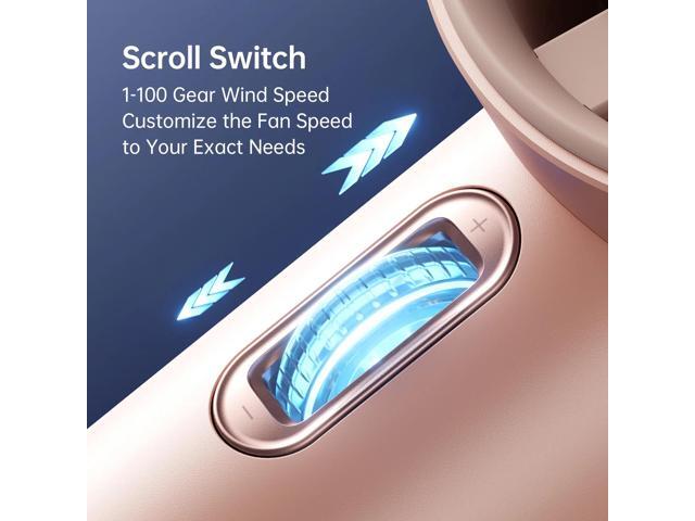 JISULIFE Handheld Fan, USB Rechargeable Fan Battery Operated, 1-100 Speeds Adjustable Personal Fan, Digital Display, Gift for Camping/Outdoor